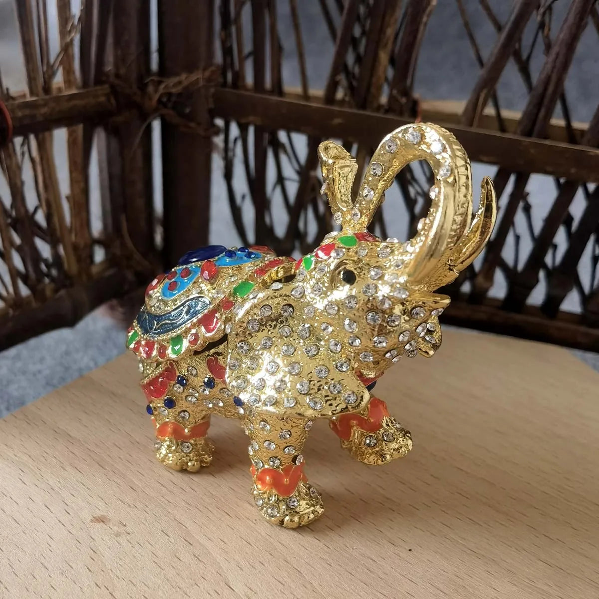 DecorBites™ Crystal Animal Figurines Trinket Box Hand Painted Ring Holder Dresser Decor Wedding Gift