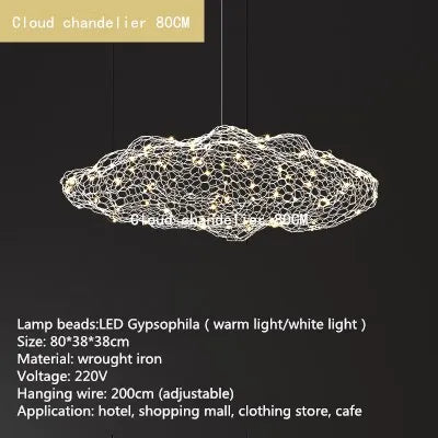 DecorBites™ Cloud Pendant Lights: Industrial Loft Firefly Chandelier for Living Room, Bedroom, Staircase