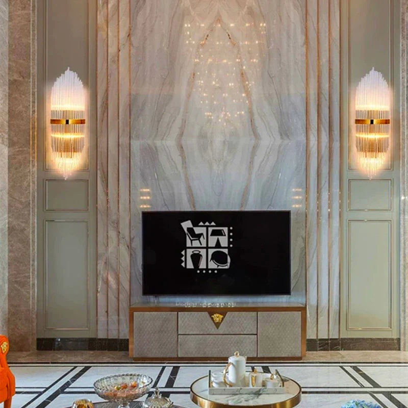 Gold Crystal LED Sconce WG610 Large Design