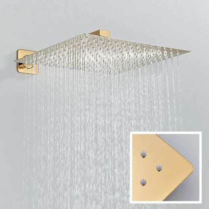DecorBites™ Gold Digital Display Shower Set with Rainfall Head - Waterfall Bath Shower System