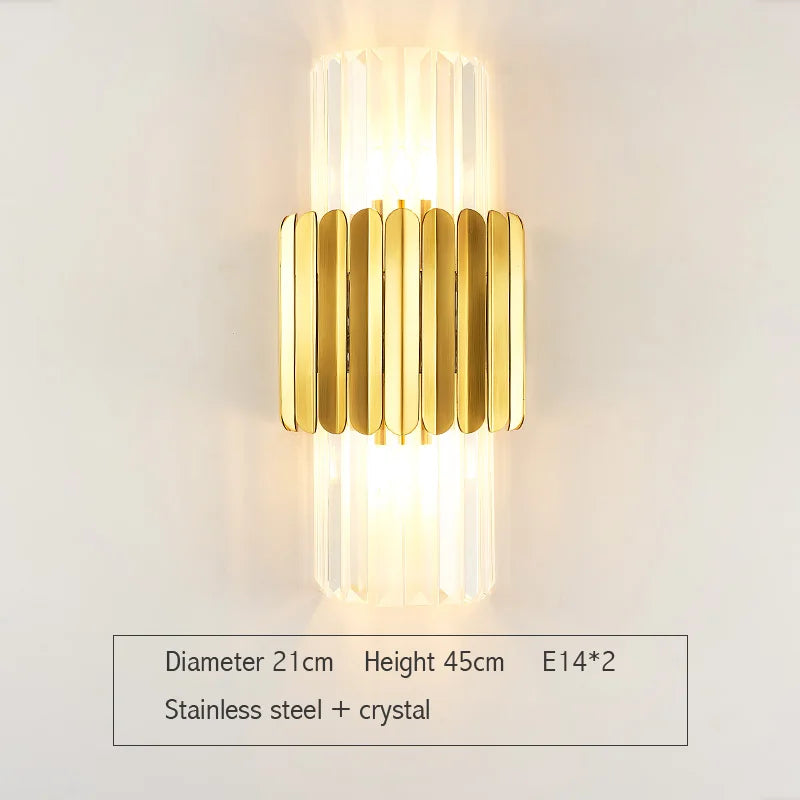 Gold Crystal LED Sconce WG610 Large Design