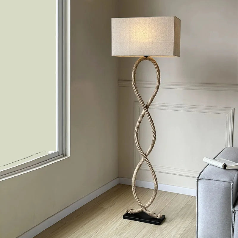 Rattan Fabric Floor Lamp