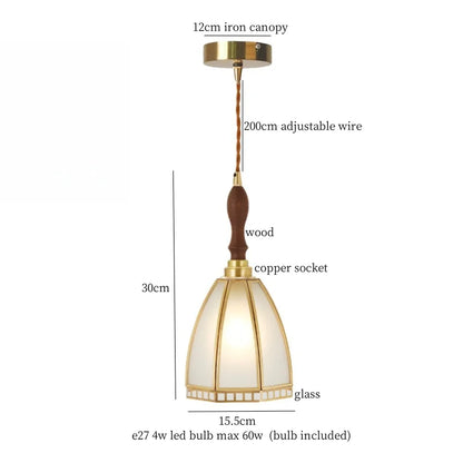 DecorBites™ Glass LED Hanging Lamp | Minimalist Copper Pendant Light