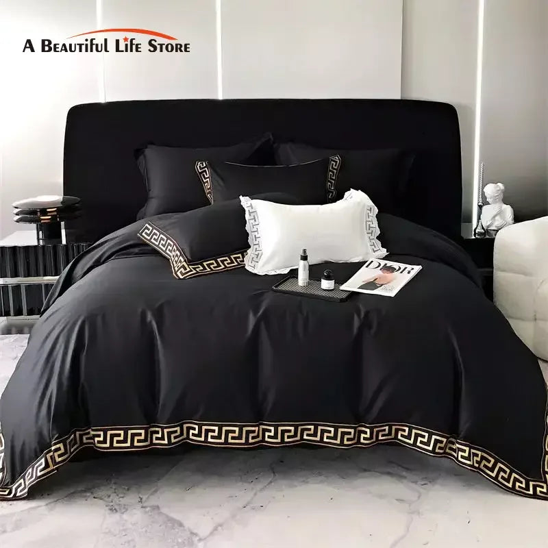 Gold Embroidery Duvet Set