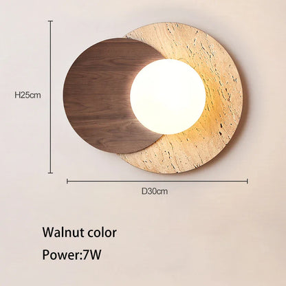DecorBites™ Cream Style Bedroom Wall Lamp Stone Wood Wabi-sabi Decor G9 Bulb Soft Light