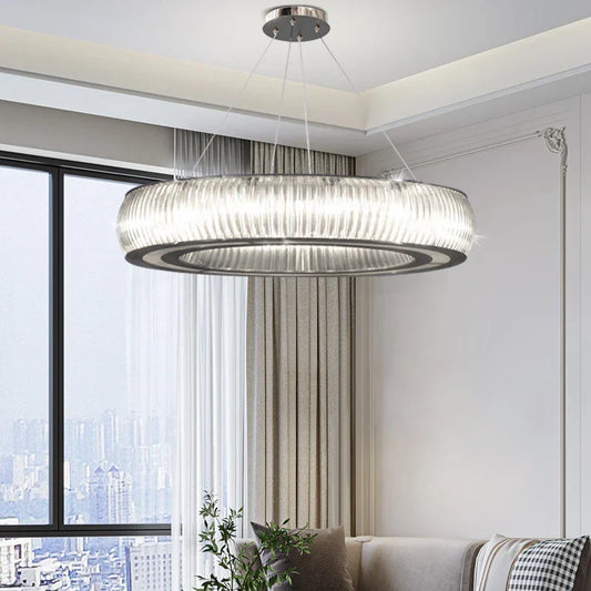 DecorBites™ Crystal LED Ceiling Pendant Chandelier for Modern Luxury Living Room Décor