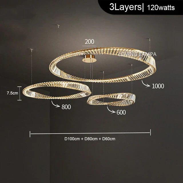 DecorBites™ Crystal Stainless Steel Ceiling Pendant Light for Luxurious Living