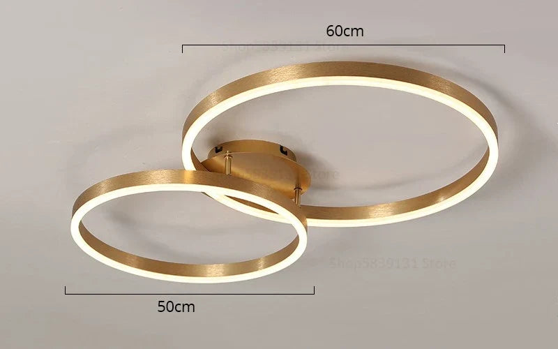DecorBites™ Golden Coffee LED Ceiling Light with Acrylic Lampshade for Creative Living Room Fixtures