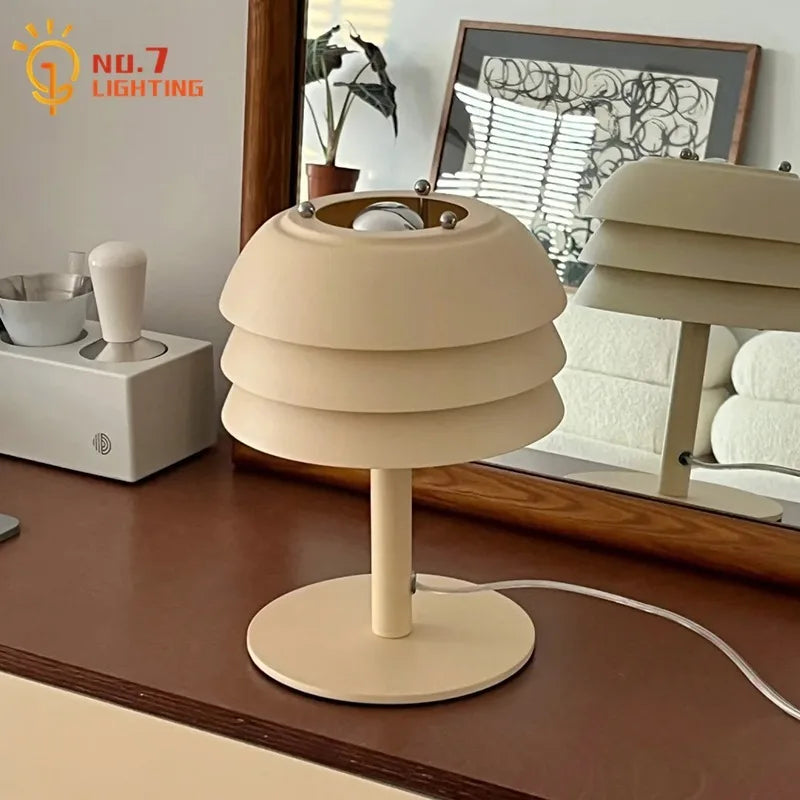 DecorBites™ Cream Medieval Design LED Table Lamp for Bedroom, Living Room, Kitchen, Cafe