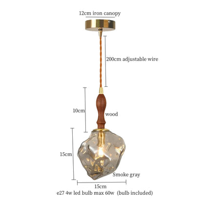DecorBites™ Cracked Glass LED Pendant Light for Cafe Bar Kitchen Living Room