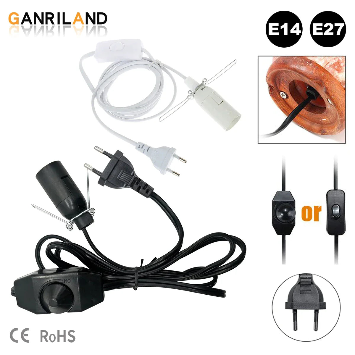 DecorBites™ Decorative Lamp Cord with Dimmer Switch and E14 E27 Socket