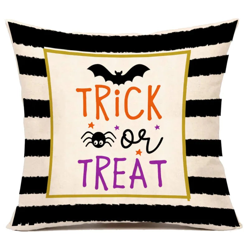 Linen Trick Treat Cushion Cover