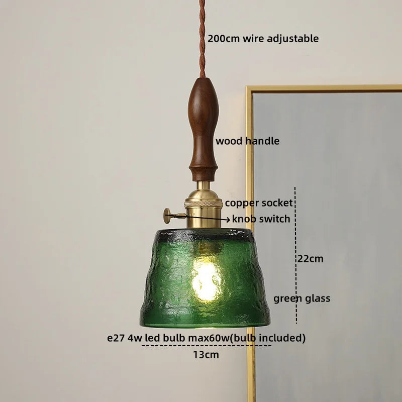 Green Glass Copper Pendant