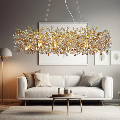 DecorBites™ Large Crystal Chandelier for Dining Room - Nordic LED Island Hanging Light