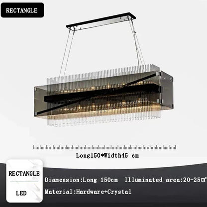DecorBites™ Crystal Glass Pendant Chandelier for Luxe Dining Room Decor