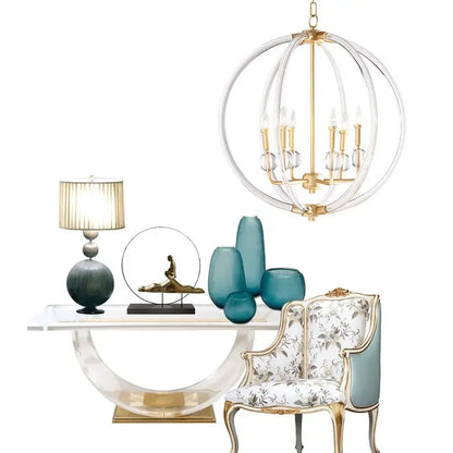 DecorBites™ Country Industrial Ball Chandelier for Home Decor, Bedroom, Living & Dining Room