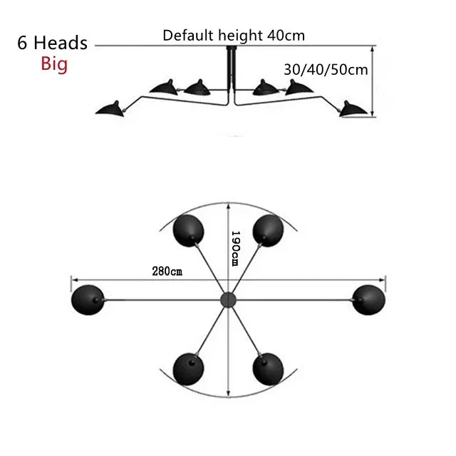 Nordic Spider Multi-Head Metal Pendant Light