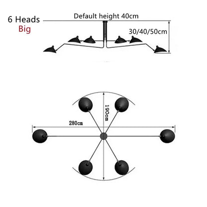 Nordic Spider Multi-Head Metal Pendant Light