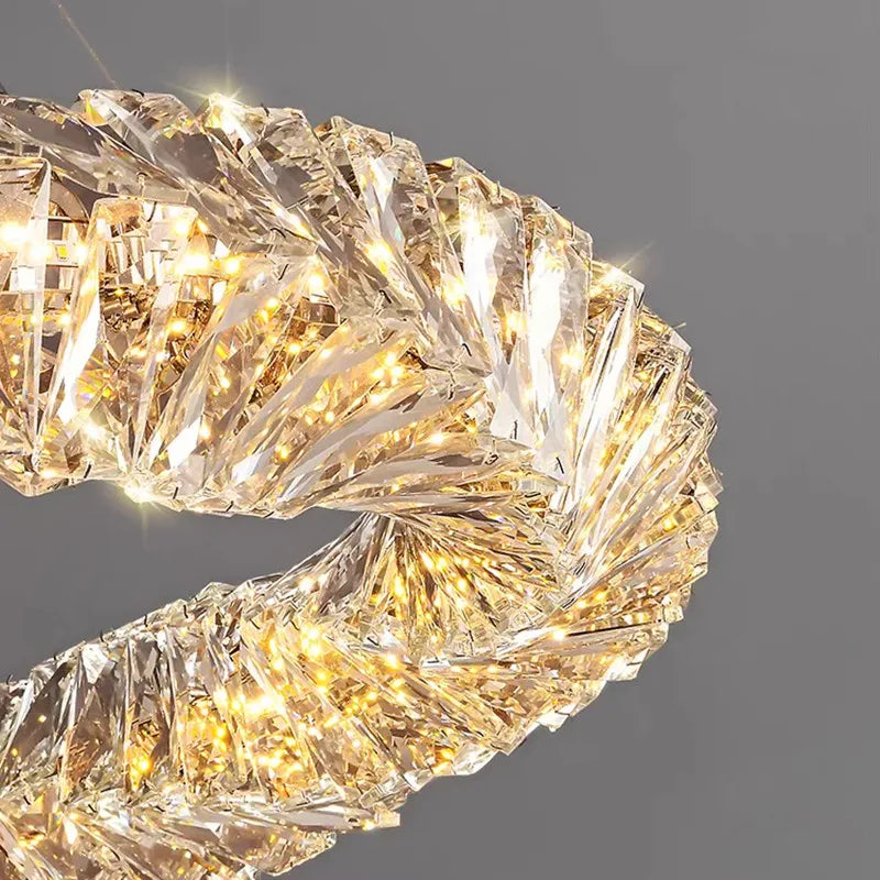 DecorBites™ Dimmable Crystal Chandelier Pendant Light for Modern Luxury Living Room.