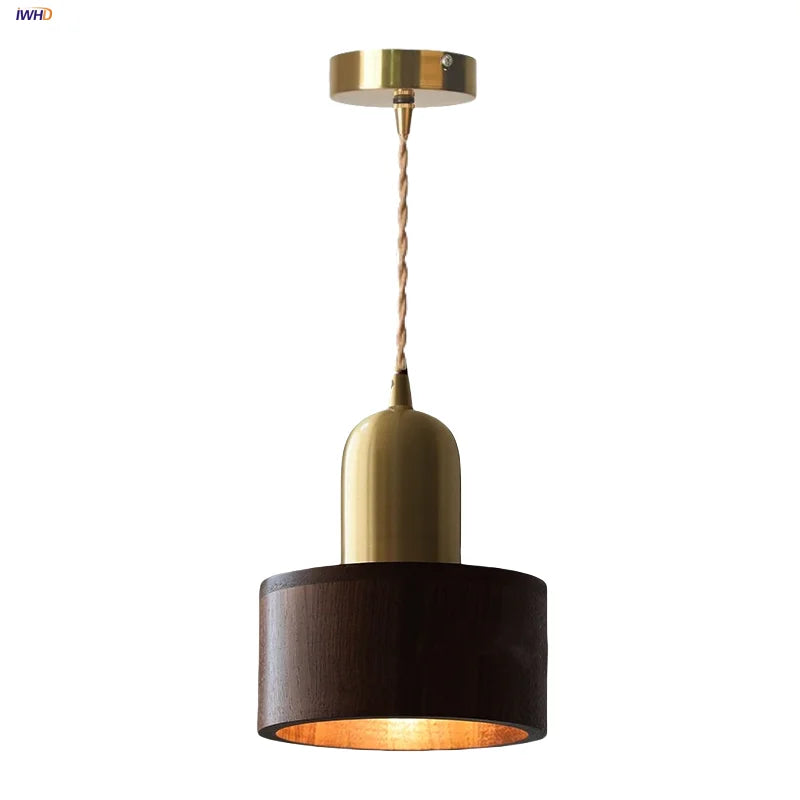 DecorBites™ LED Wood Pendant Light Fixture | Adjustable Hanging Lamp for Home Decor