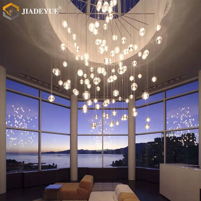 DecorBites™ Crystal Ball Chandelier: Stylish Meteor Shower Lighting for Restaurant, Bar, and Home