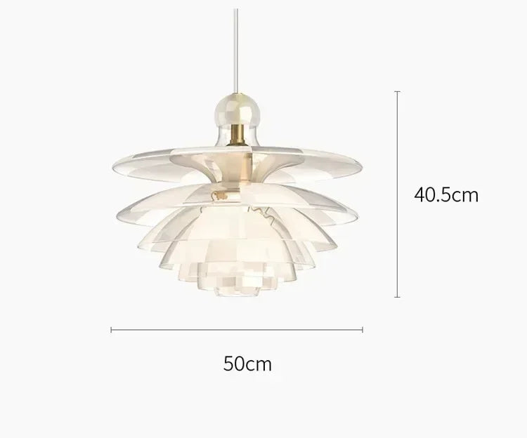DecorBites™ Glass Pine Cone Pendant Chandelier for Living Room Restaurant Bedroom Kitchen