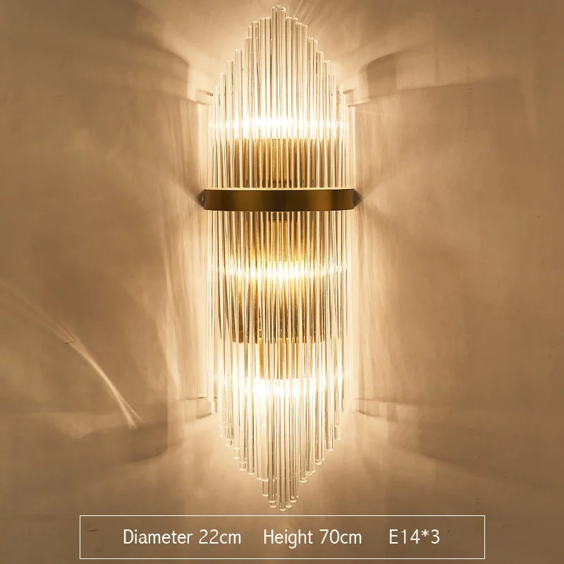 Gold Crystal LED Sconce WG610 Large Design