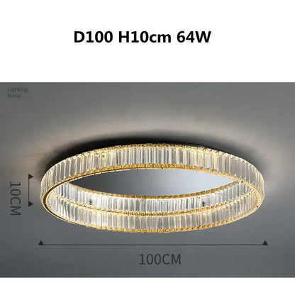 DecorBites™ Gold Steel LED Dimmable Ceiling Lights Luxury Crystal Fixture