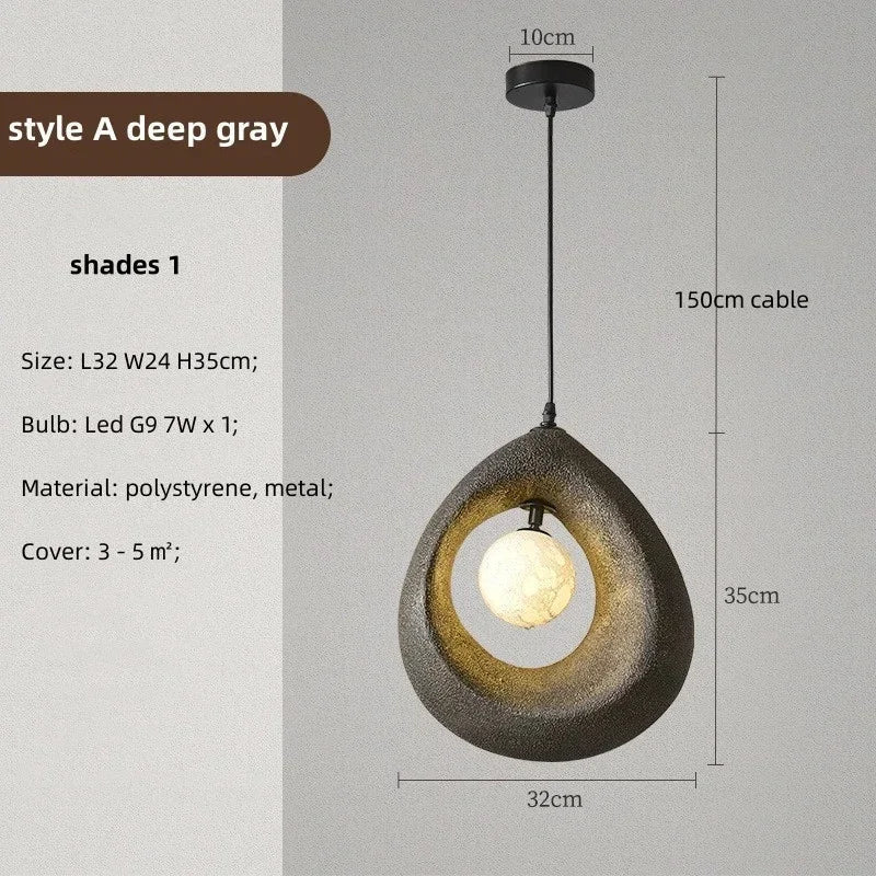 Chrome Nordic Pendant Light Gray Shade Dining