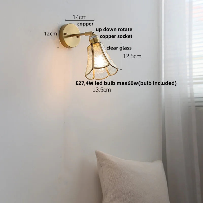 DecorBites™ Gray Glass LED Wall Lights, Pull Chain Switch, Modern Nordic Design