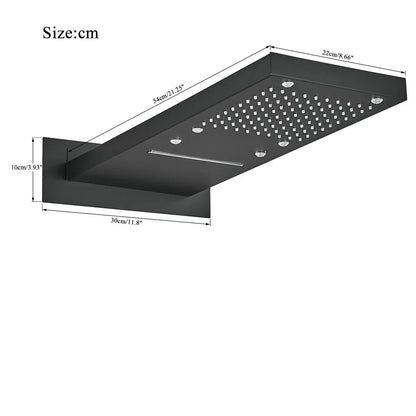 DecorBites™ LED Waterfall Shower Head 54*22CM Square Wall Mount Bathroom Faucet