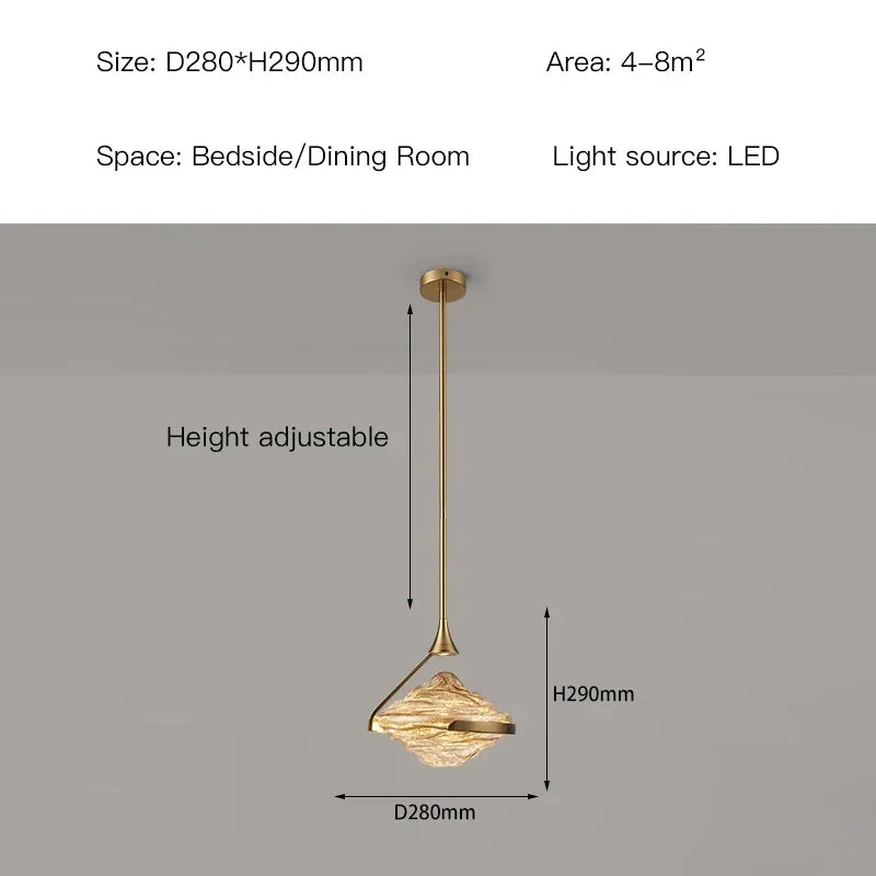 DecorBites™ Gold LED Pendant Lamp: Modern Luxury Style for Bedroom, Living Room, Dining Room