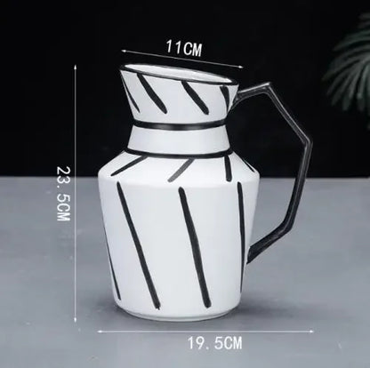 DecorBites™ Elegant Striped Ceramic Vase TV Cabinet Crafts Hydroponic Home Decor Gift