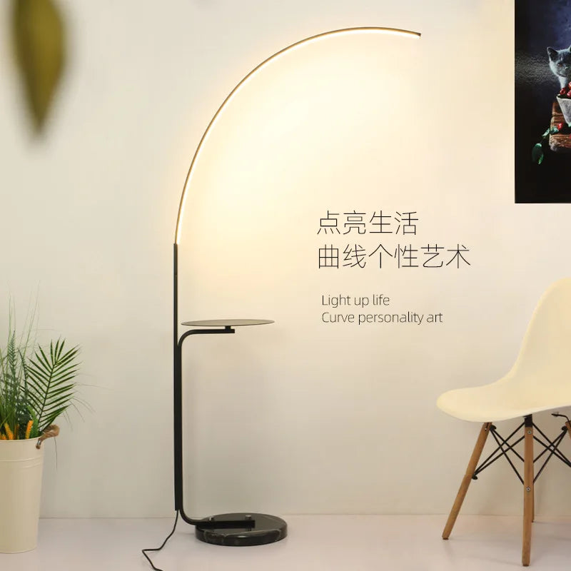 Gold C Shape Floor Lamp