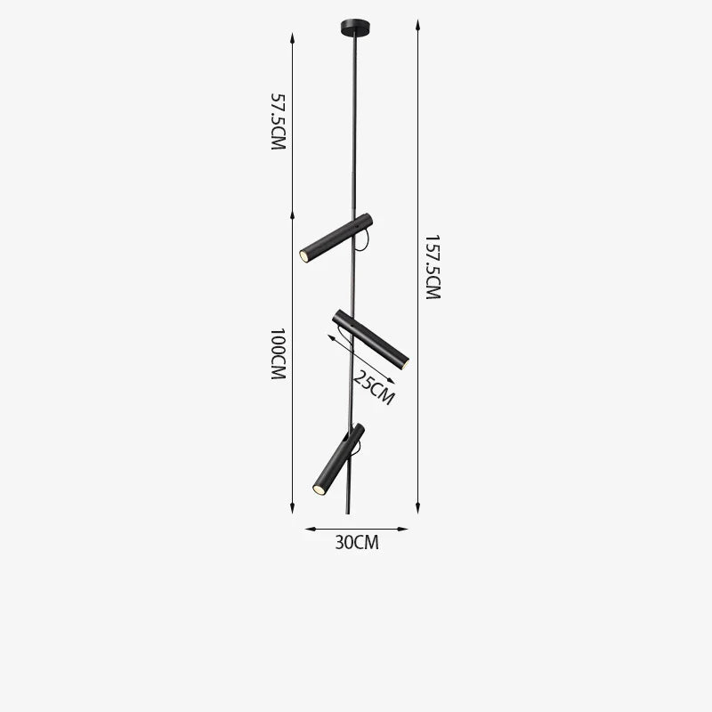 DecorBites™ Black Adjustable LED Pendant Chandelier for Bedroom, Kitchen, Living Room