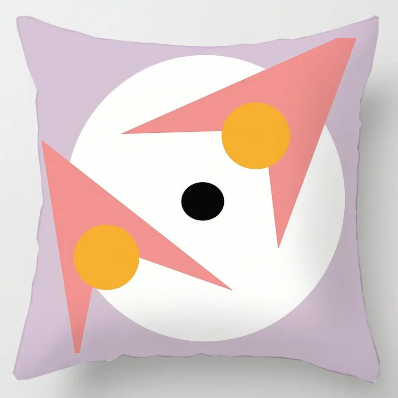 DecorBites™ Geometric Leaves Print Cushion Cover for Home Decor and Comfort