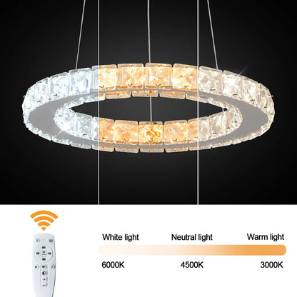 DecorBites™ Crystal LED Pendant Chandelier for Home Décor - Modern Art Fixture