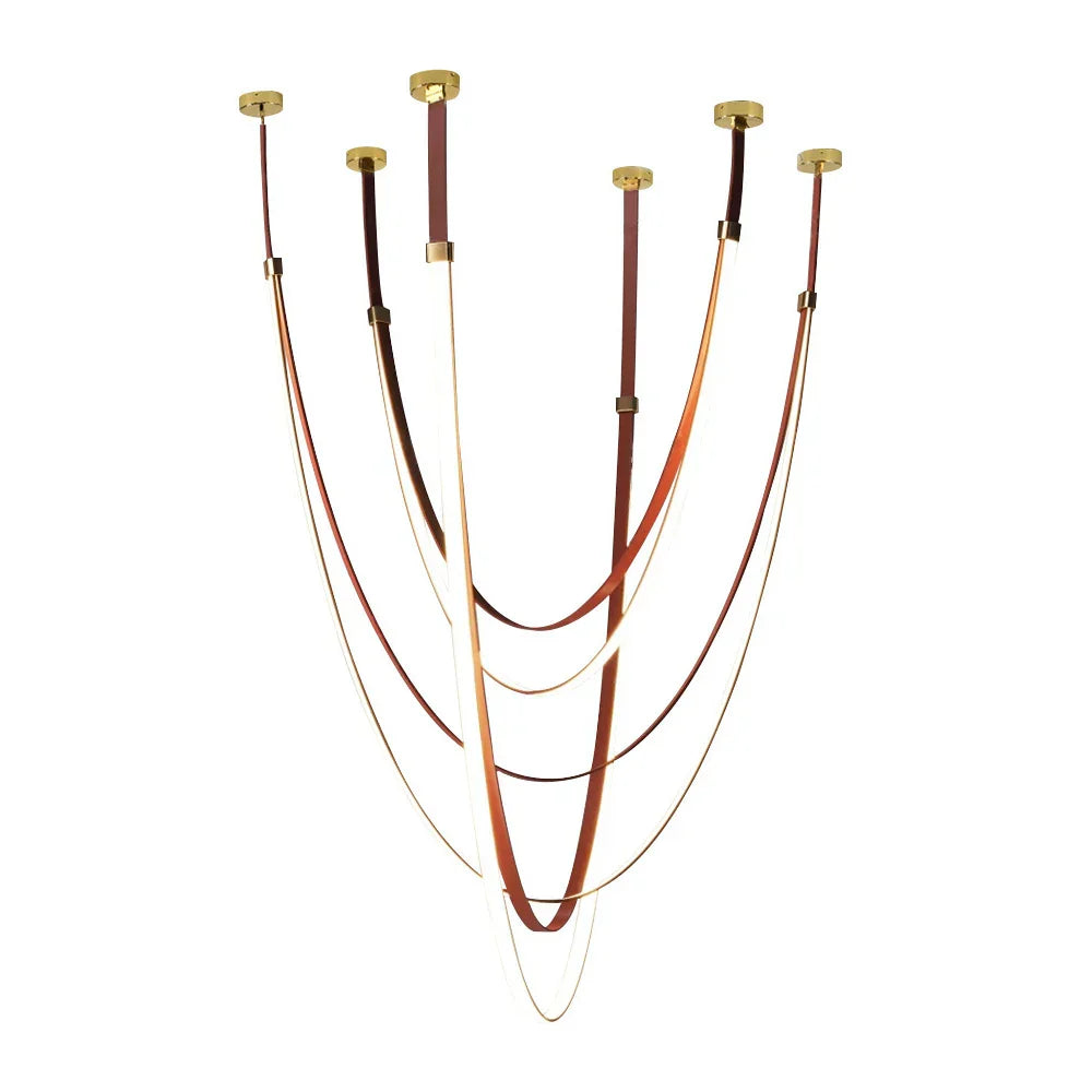 Gold Strip Chandelier