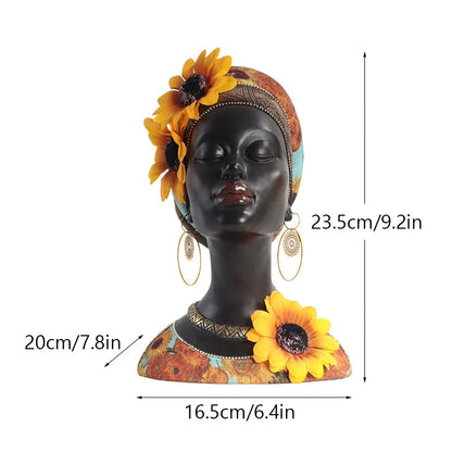 DecorBites™ African Exotic Black Mother And Child Resin Statues Retro Figurines For Home Decor