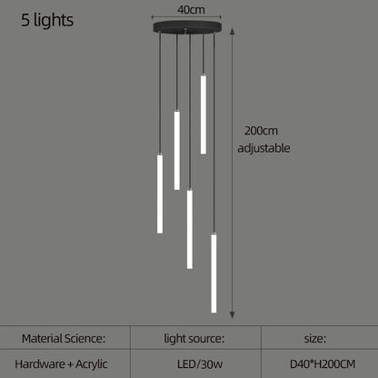 DecorBites™ Large Staircase LED Chandelier Lamp