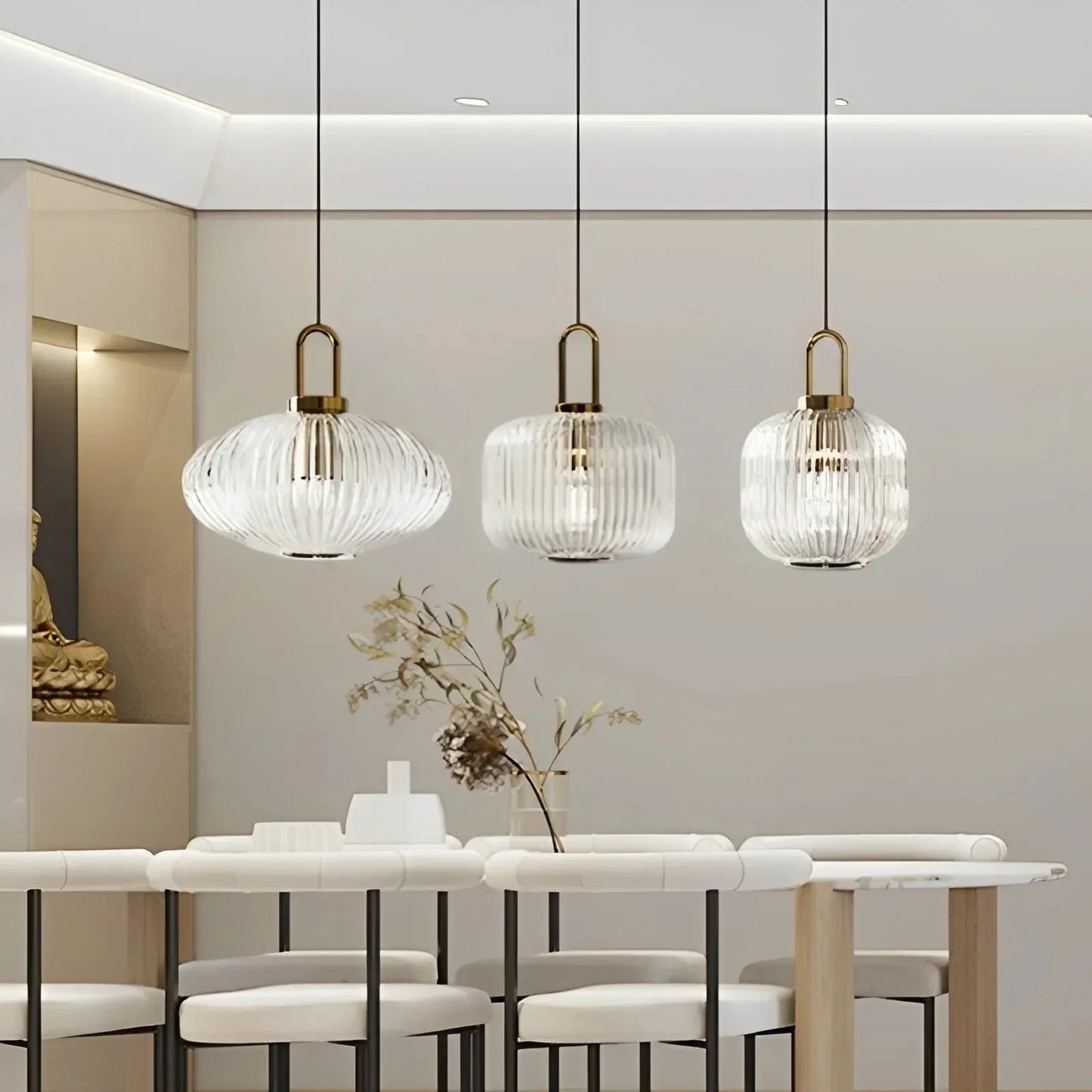 Nordic Clear Glass Pendant Light With Minimalist Shade