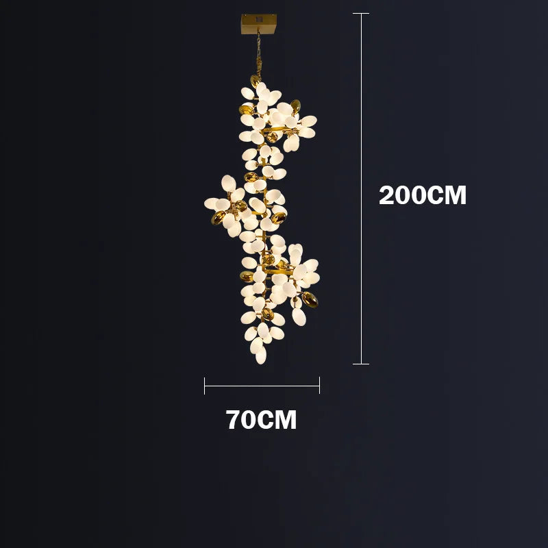 DecorBites™ Gold Grape Chandelier Glass Pendant Lights for Living Room & Dining Room