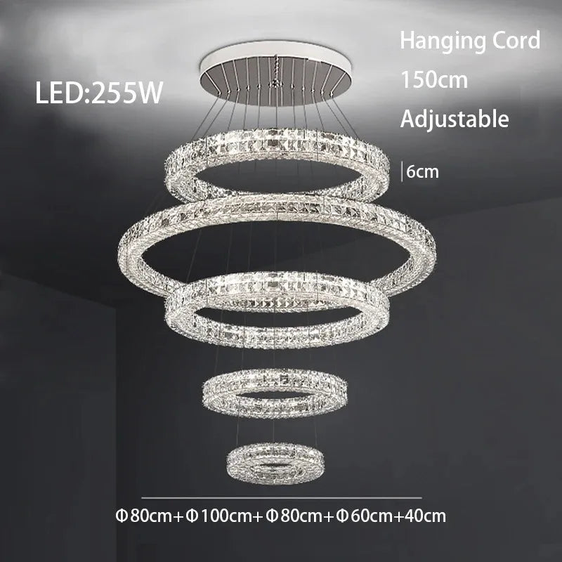 DecorBites™ Crystal LED Chandelier - Modern Luxe Living Room Lighting