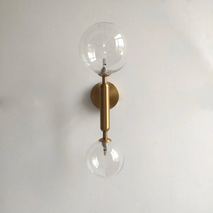 DecorBites™ Golden LED Wall Sconce with Milky Glass Ball, 2 G4 Bulbs