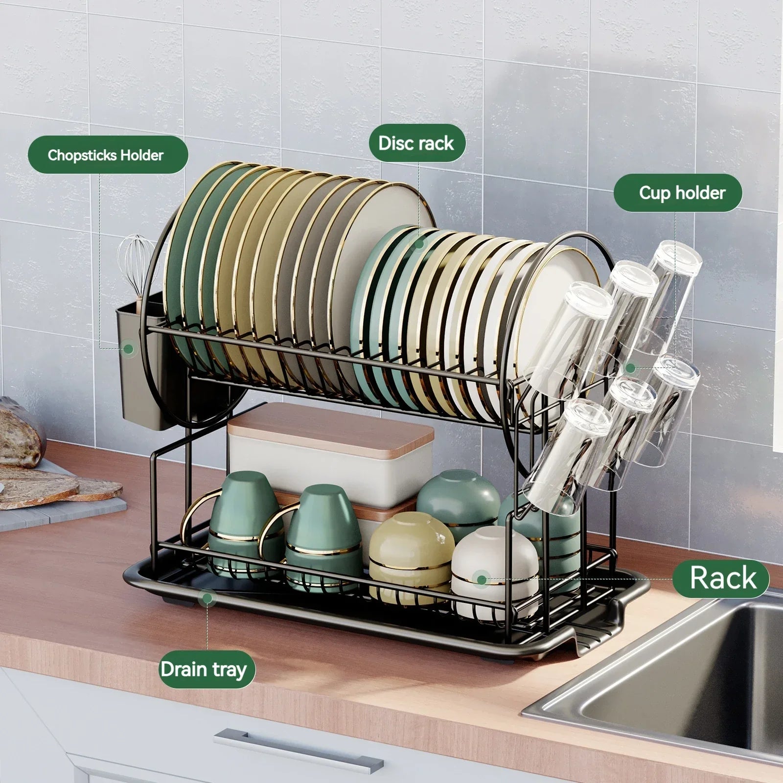 Metal Dish Rack Drainboard