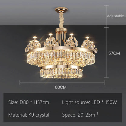 DecorBites™ Luxe Crystal Ceiling Chandelier - Elegant Home Decor Hanging Light for Living Room