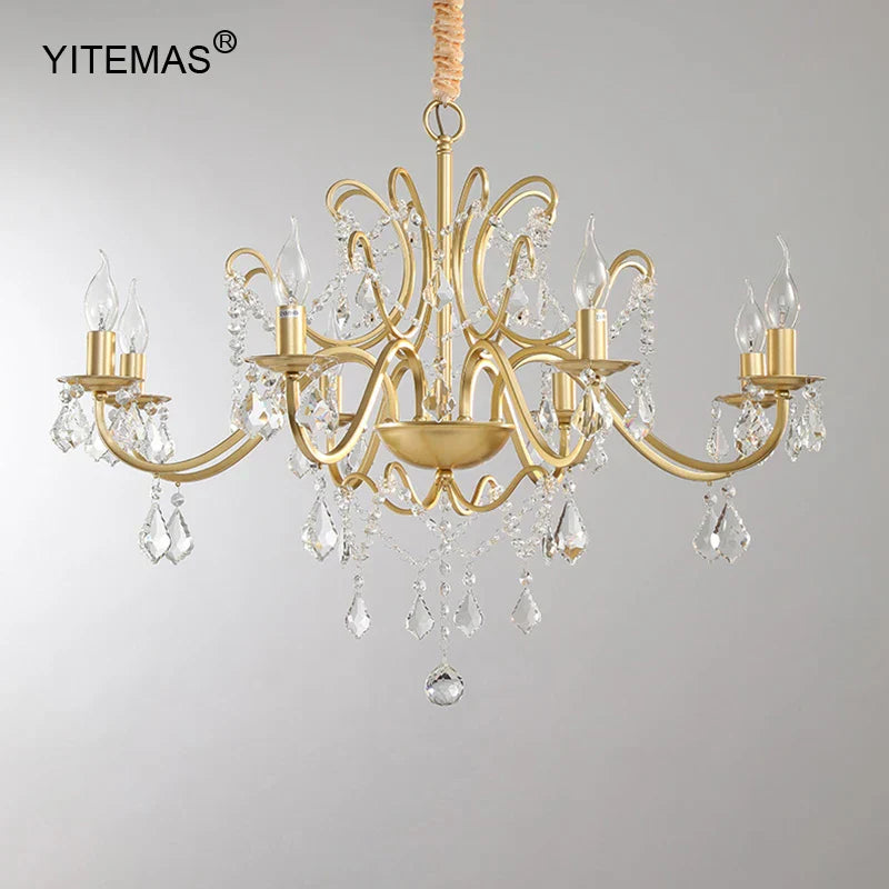 Gold Crystal Shade Chandelier