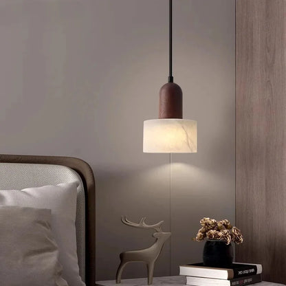 Wabi-Sabi White Marble Stone Pendant Light