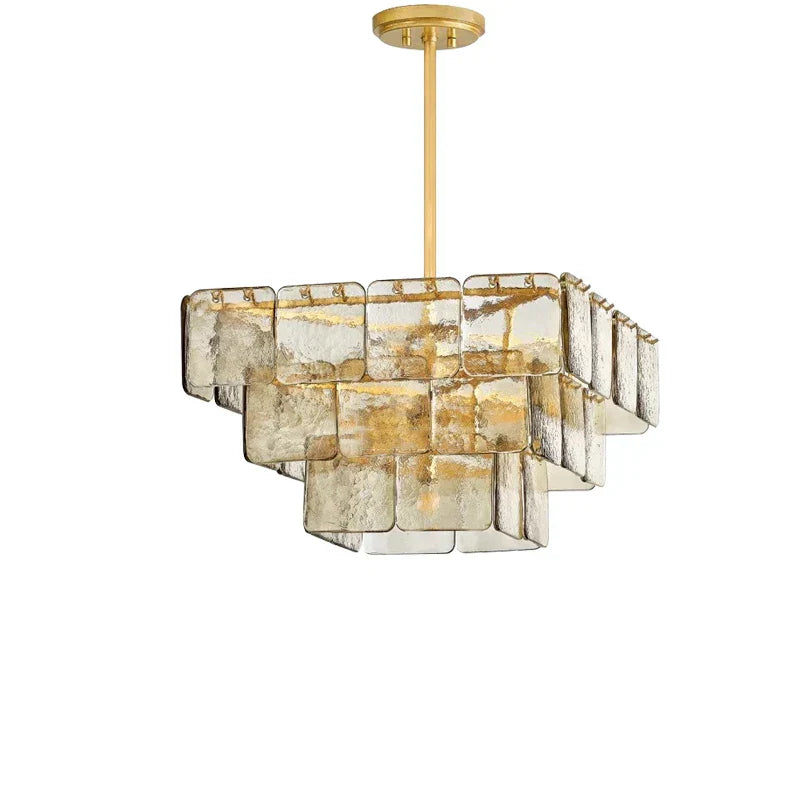 Gold Luxe Glass Chandelier