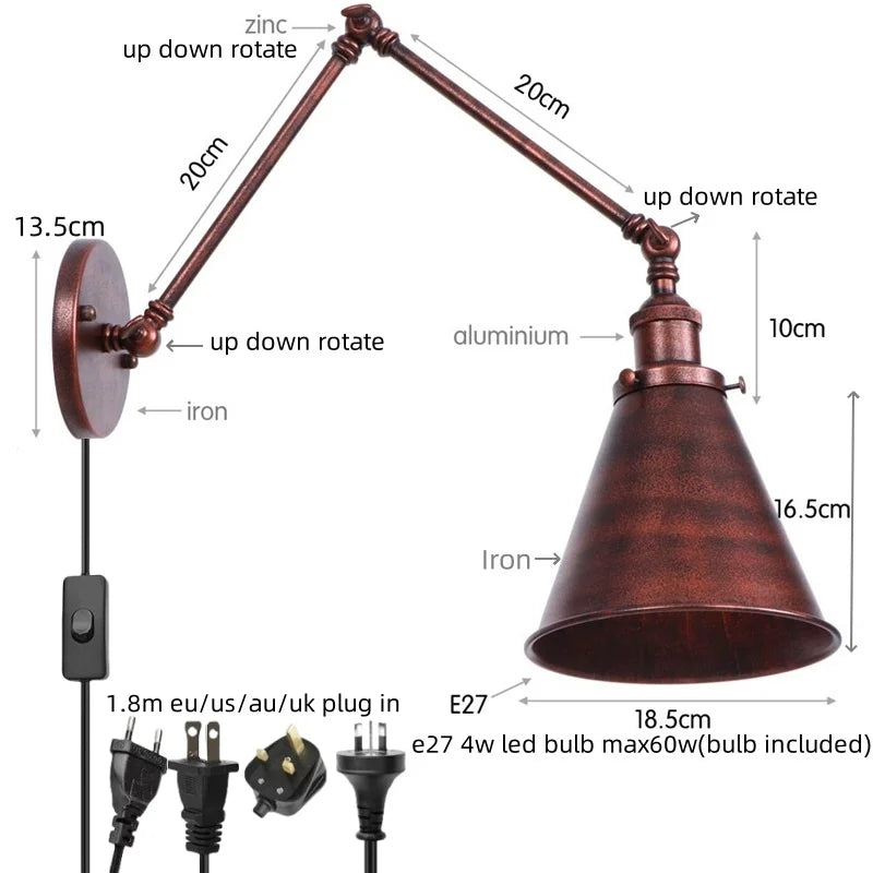 Brass Long Arm Lamp